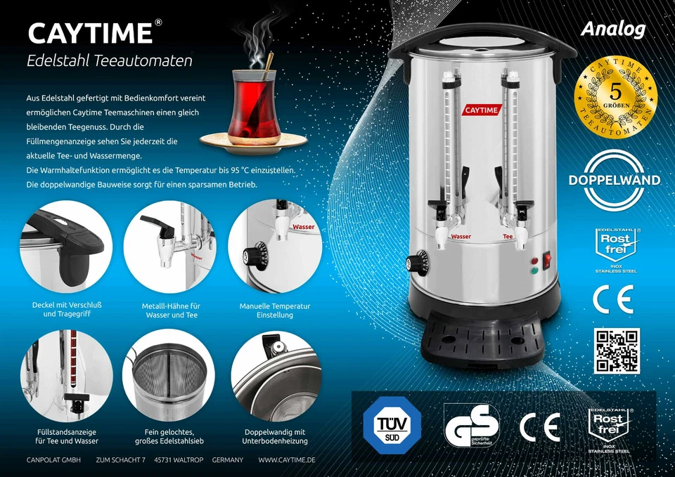 Caytime Tea Maker Tea Maker Semaver Samowar Cay 6-30 Liter Tea Time - Image 4 of 4