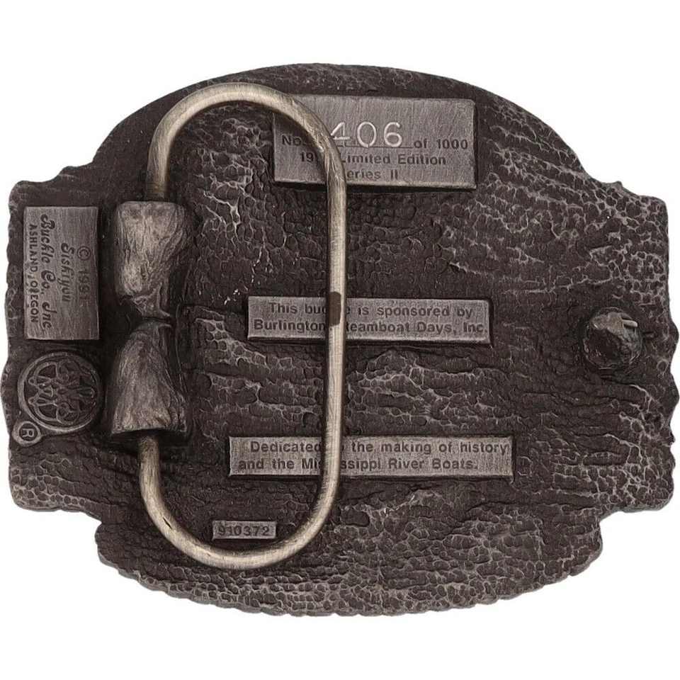 Steamboat Days Burlington Iowa Esmeralda Dama Festival de Música Hebilla de Cinturón de Colección Foto 2 de 4