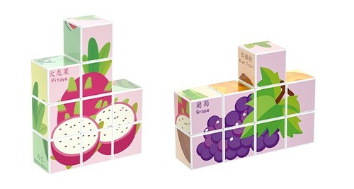 Fruits Theme Magnetic Cube Puzzle Magic Blocks Educational Toy for Kids 3+ STEAM - Picture 7 of 8
