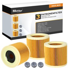 3x Patronen-Filter f&uuml;r K&auml;rcher WD 2 Home, WD 3 P Serie, A 2254 Me, MV 2 Premium