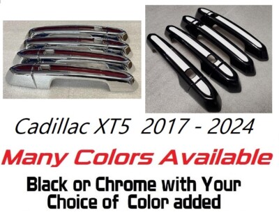 Custom Black OR Chrome Door Handle Overlays 2017-2024 Fits Cadillac XT5 PICK CLR