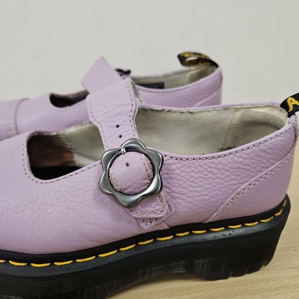 Dr Martens Addina Mary Jane Pink Floral Quad Platform Buckle Black Shoes Uk 6 - Image 2 of 4
