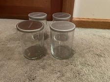 Lot of 4 Clean Empty Yankee 2 Wick Candle Jars Lids