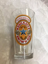 New Castle Brown Ale Beer Clear Pint Glass- The One & Only- Trademark  Accent
