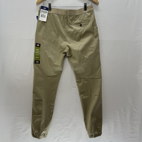 Dickies Flex Joggers 20 Slim Uomo Pull-On Gamba Conica Finta Zip Tasche Cachi Nuovo - Foto 4 di 15