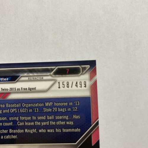 Byung-Ho Park 2016 Bowman Chrome REFRACTOR Rookie RC /499 #7 Twins SP Holo Foil - Bild 5 von 5