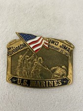 MT. SURIBACHI IWO JIMA FEBRUARY 23, 1945 U.S. MARINES BELT BUCKLE