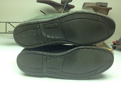 VINTAGE L.L. BEAN GREEN LEATHER LACE UP TRAIL HIKE PACKER  display picture 2