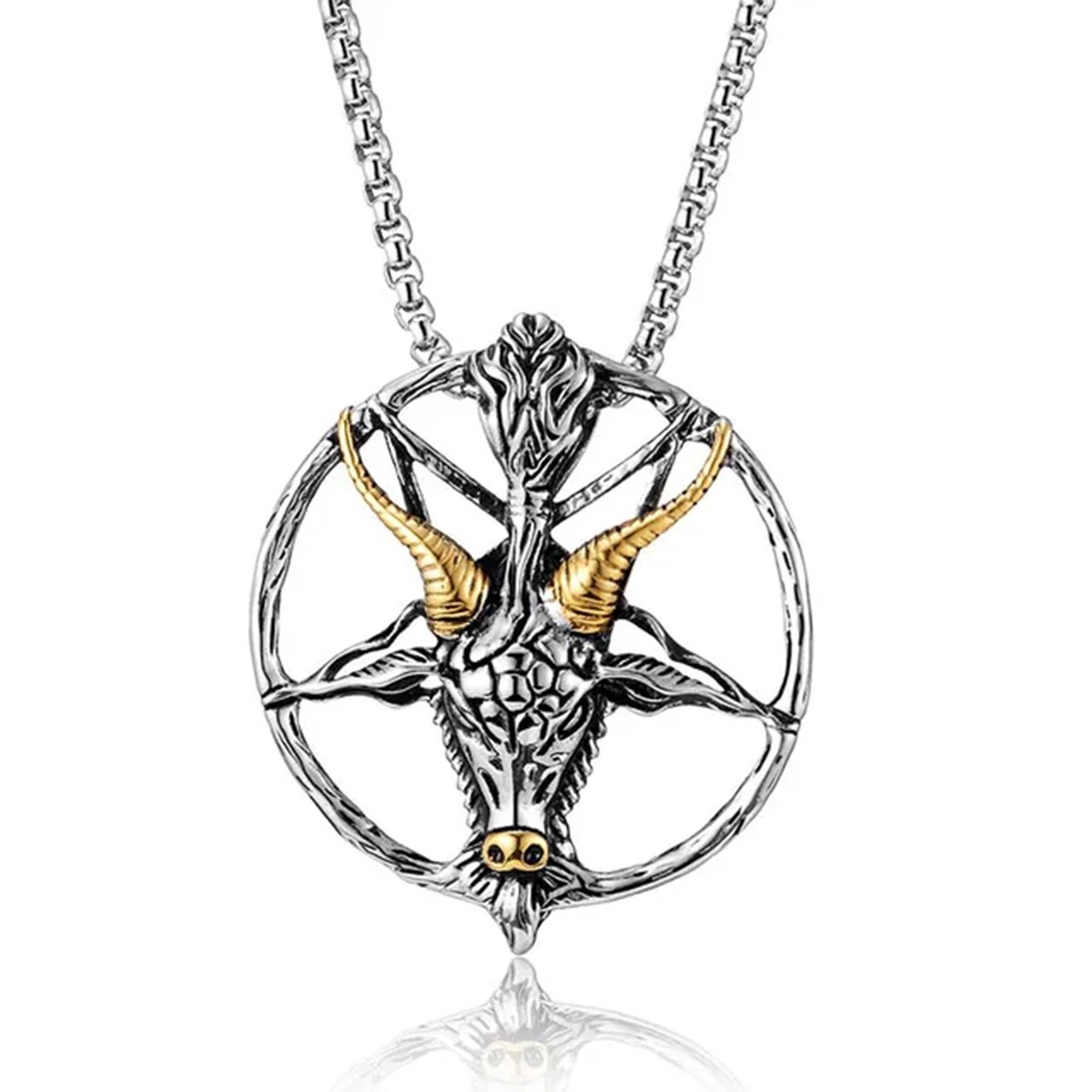 Gold baphomet shop pendant