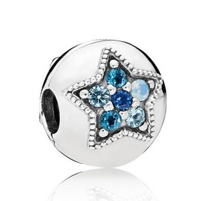 NEW-S925-Sterling-Silver-Bright-Star-Clip-Stopper-Lock-Charm-Bead