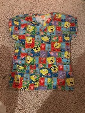 LOT OF 5...LADIES NOVELTY UNIFORM SCRUB TOPS.....  SIZE XS