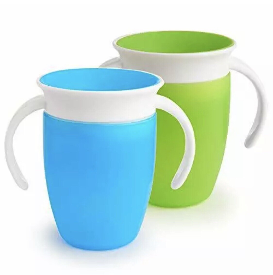 NUK Mini Magic Cup Sippy Cup 160 ml 360/° Anti-Spill Rim Blue Easy Grip Handles | 1 Count 6+ Months Monkey BPA-Free