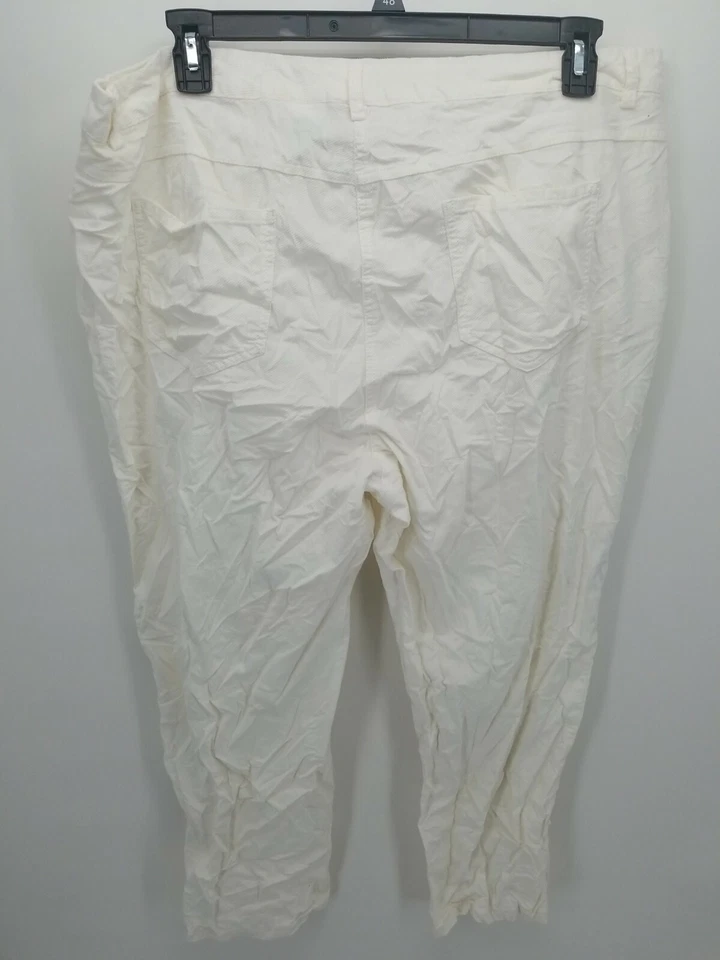 Calça feminina Ruby Rd branca de veludo tamanho 22W - Imagem 2 de 4