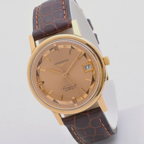 Longines Conquest 18 kt rose gold 35 mm automatic serviced box \u0026 papers 1970  !! | eBay