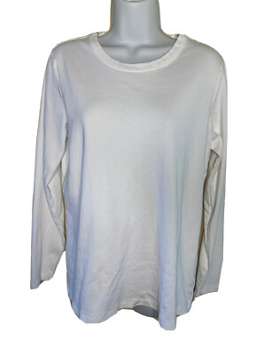 LAND'S END Women's 100%Cotton Shaped Tee Top L, White | eBay