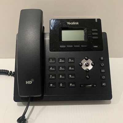 Yealink SIP-T40G IP Phone - Excellent Condition with Wall Adapter