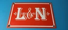 Vintage Louisville Nashville Railroad Sign - Trains Railway Porcelain Gas Sign