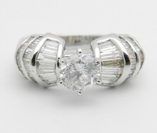 3Ct Round Cut Lab Created Diamond Engagement Wedding Ring 14K White Gold Finish