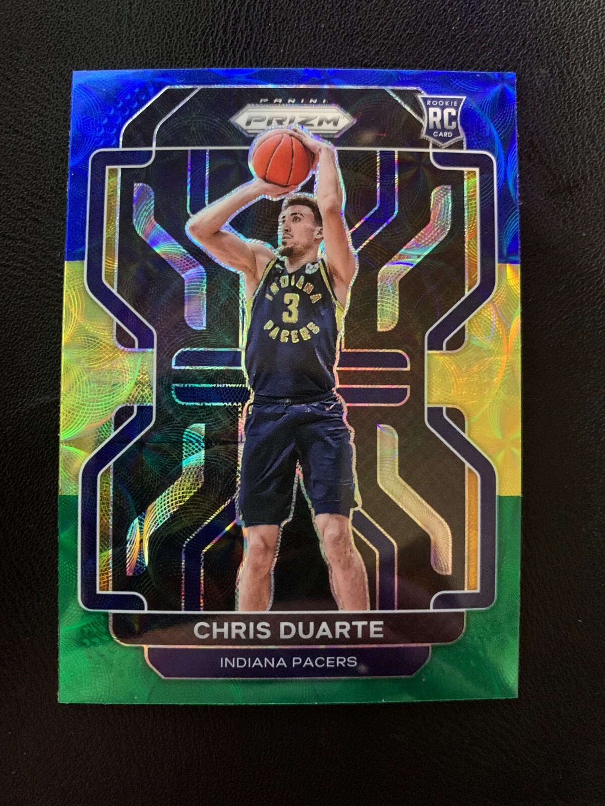 2021-22 Prizm Chris Duarte Blue Yellow Green Choice Prizm Rookie RC #315
