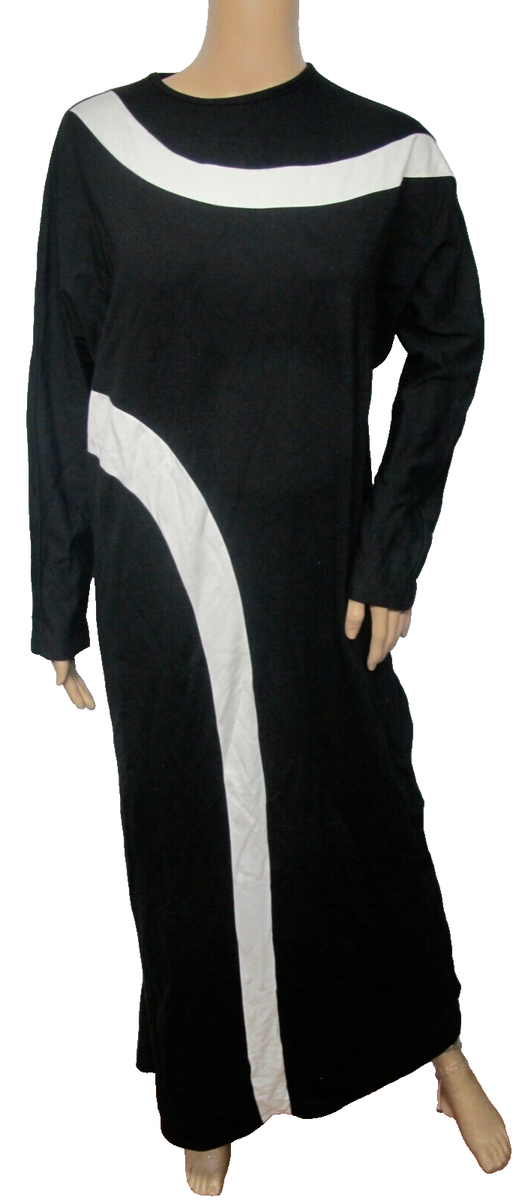 Womens Black & White Colorblock Maxi Dress Size XL | eBay