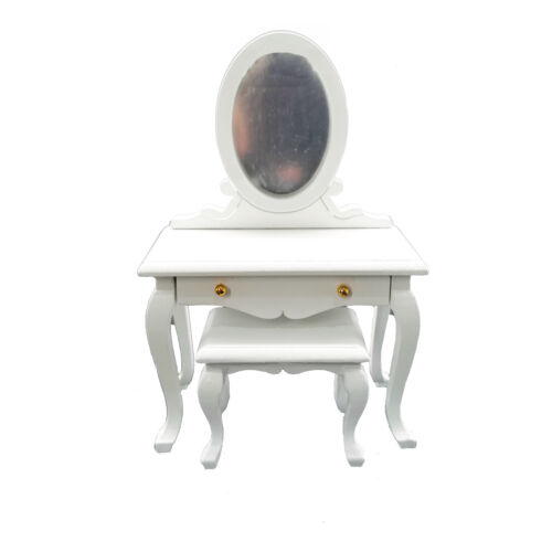 Dollhouse Furniture 1:12 Miniature Dresser Toilet Table Mirror Dressing Table - Afbeelding 1 van 3