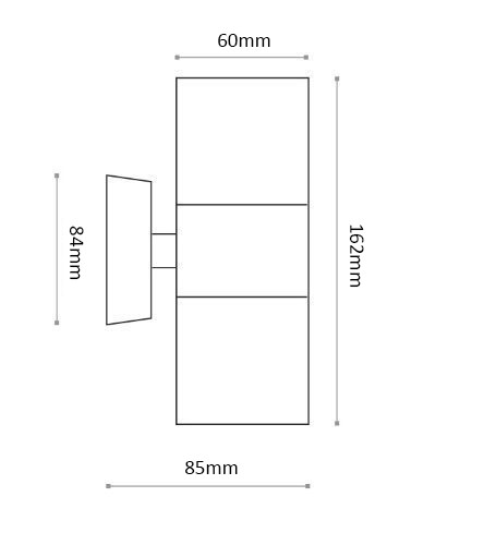Auraglow Stainless Steel Outdoor Double Up & Down Wall Light & LED Bulb - COPPER - Picture 5 of 8