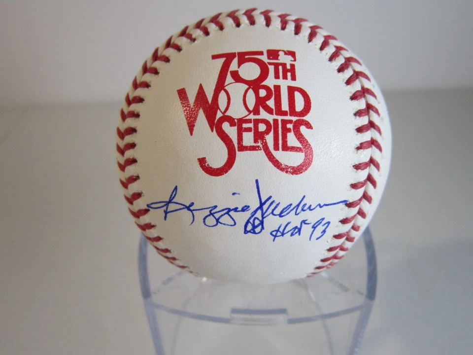 official 1978 World Series Baseball signed by REGGIE JACKSON & BUCKY DENT ~ JSA - Image 3 of 4