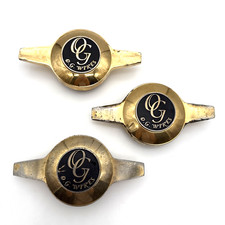 Vintage Og Wires Gold Knock Off Caps Set Of 3 2 Blade Lowrider Wire Wheel Cap