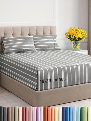 Extra Deep Pocket King Sheets - 4 Piece Breathable & Cooling Bed Sheets - Hot...