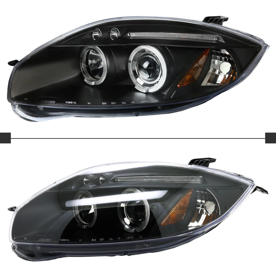 Black Halo Projector Headlights Fits 2006-2012 Mitsubishi Eclipse LED Left+Right Foto 4 de 4