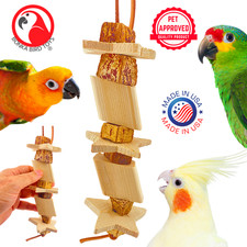 Bonka Bird Toys 1123 Star Stack Chewer Durable Natural Small Parrot Cage Toy Pet