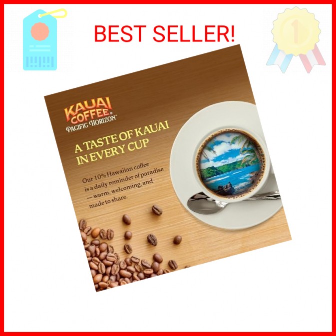 Kauai Coffee K-Cup Pods for Keurig Brewers &ndash; Arabica Coffee, 10% Hawaiian &ndash; Medi