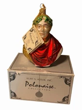Kurt S. Adler Polonaise Collection CAESAR Glass Christmas Ornament w/Box 