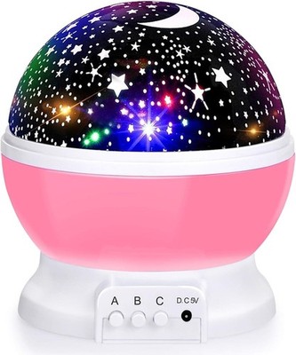 Star Night Light Projector, 360° Rotation, Moon & Stars, Color Changing
