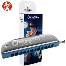 Hohner Chrometta 12 Color Edition Key of G Chromatic Harmonica Blue M255082