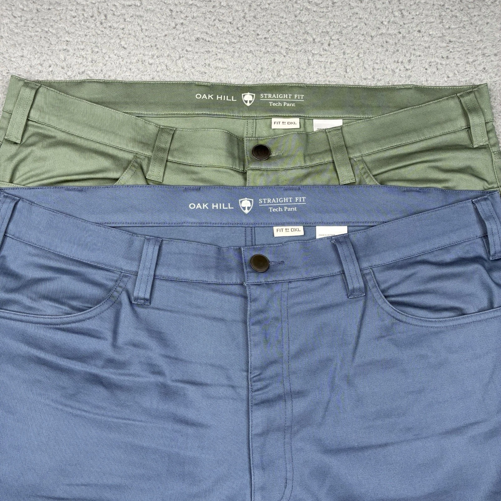 Oak Hill Tech Pants Lot 2 Mens 42x28 Green Blue DXL Straight Fit Golf