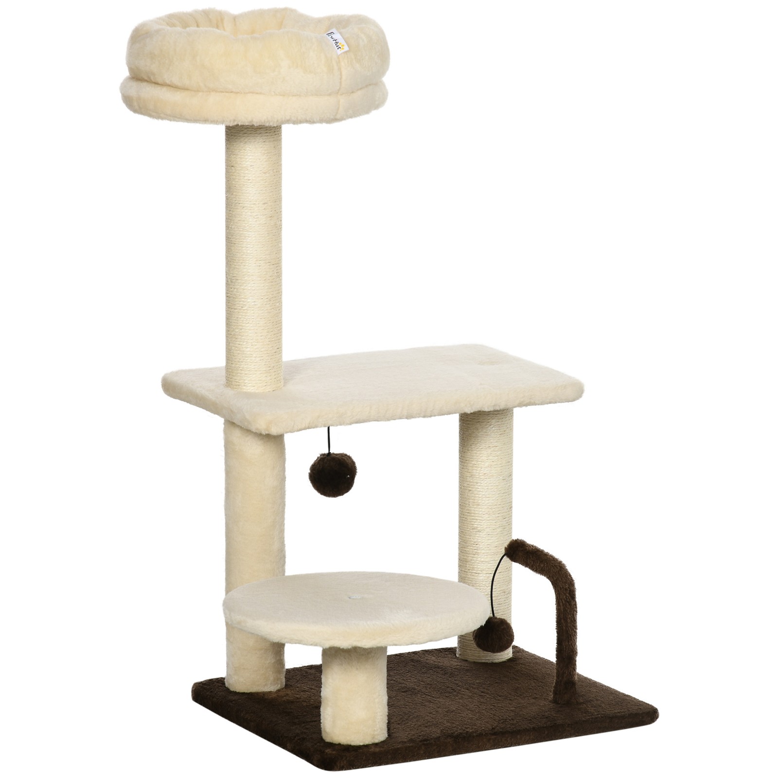 PawHut Albero Tiragraffi per Gatti con Palo in Sisal Posatoio e Palline...