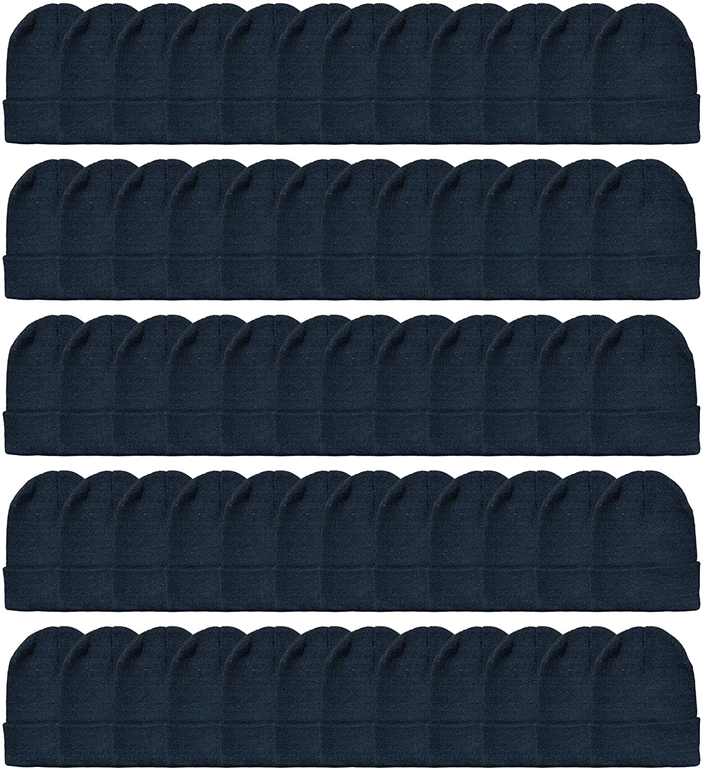 144 PK Bulk Stretch Thermal Skull Caps,Unisex Winter Hats, Black Pack B