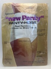 Vtg Nationals New Panty" Size D Sandalfoot Pantyhose Old Stock Brown Beige