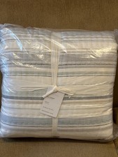 Pottery Barn Clayton Striped Quilt Full Queen Blue New w/tags