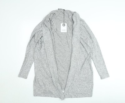Fullcircle Damen grau klein vorne offen Langarm Strickjacke