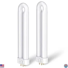 Klahaite 15W Bug Zapper Light Bulbs - 2 Pack U-Shaped Twin Tube, 4-Pin Base