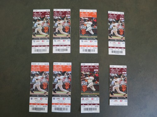 Lot of 8  SFO Giants Vs Padres 2014, Vs Mets, Vs Dodgers, Vs Diamond Backs USED