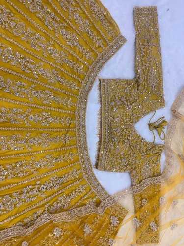 ROBE DE CRÉATEUR PAKISTANAISE LENGHA FÊTE DE MARIAGE INDIEN PORTER BOLLYWOOD FULLSTITCHE - Photo 6/7