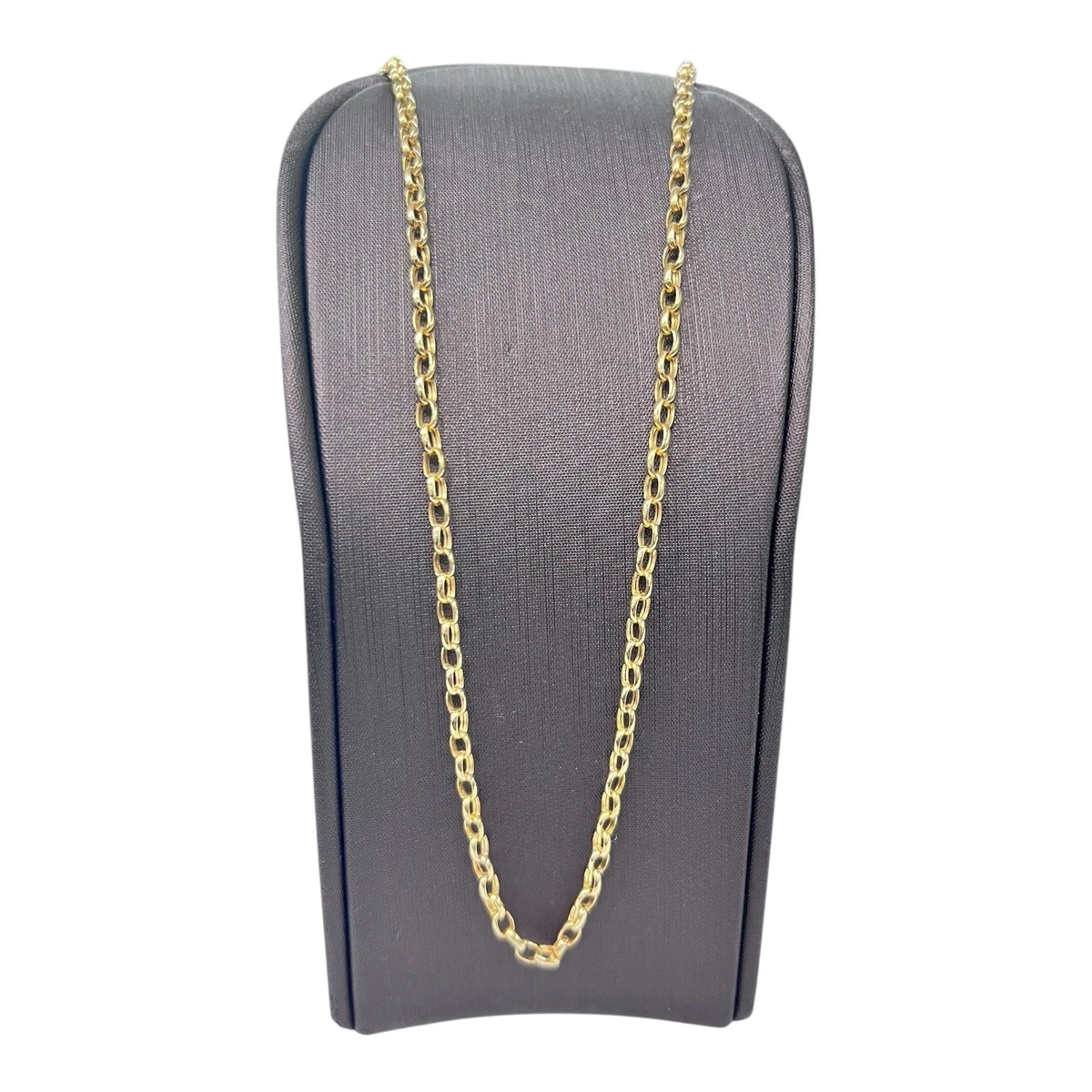 Collana Catena Belcher Oro Giallo 9 Carati E Argento - Lunghezze 14 A 26 Pollici