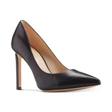 Women's Nine West Tatiana Pointed Toe High Stiletto Pumps Black Leather