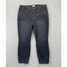 Good American Good Petite Skinny Jeans Plus Size 22 Black Organic Cotton Stretch