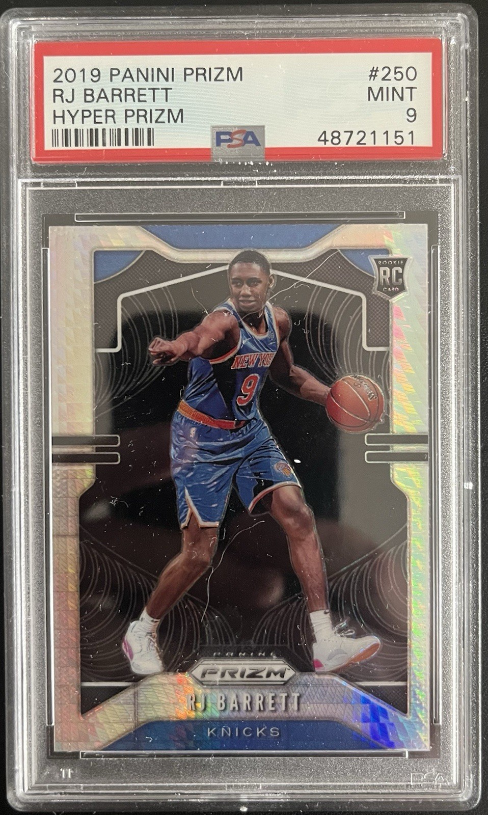 2019 Panini Prizm #250 RJ Barrett Hyper Prizm PSA 9