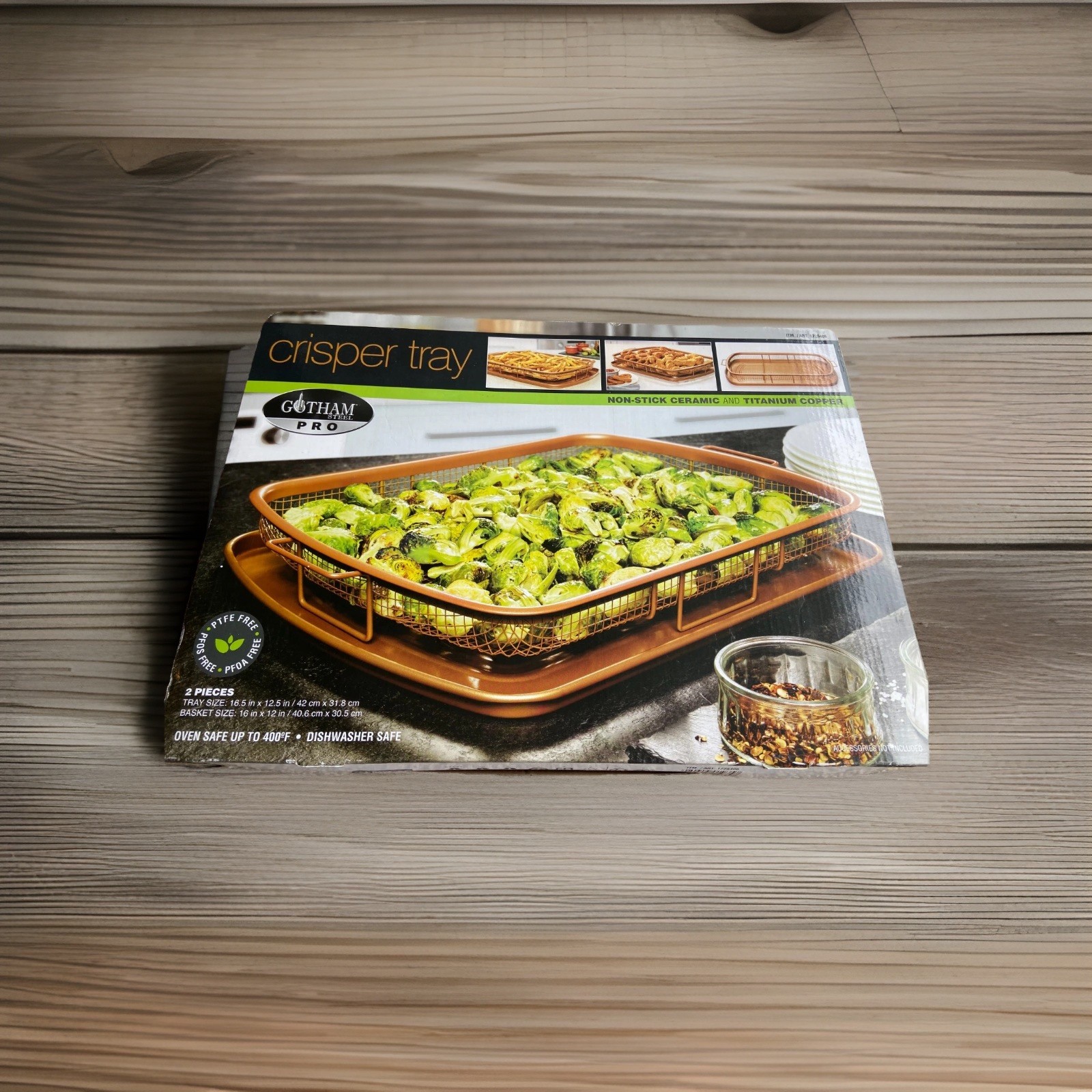 Gotham Steel, Pro XL Crisper Baking Tray + Basket, Non-Stick Ceramic + Titanium