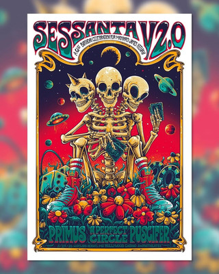 Sessanta V2.0 Primus A Perfect Circle Puscifer Concert Poster Psychedelic Rock